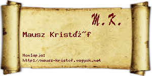 Mausz Kristóf névjegykártya